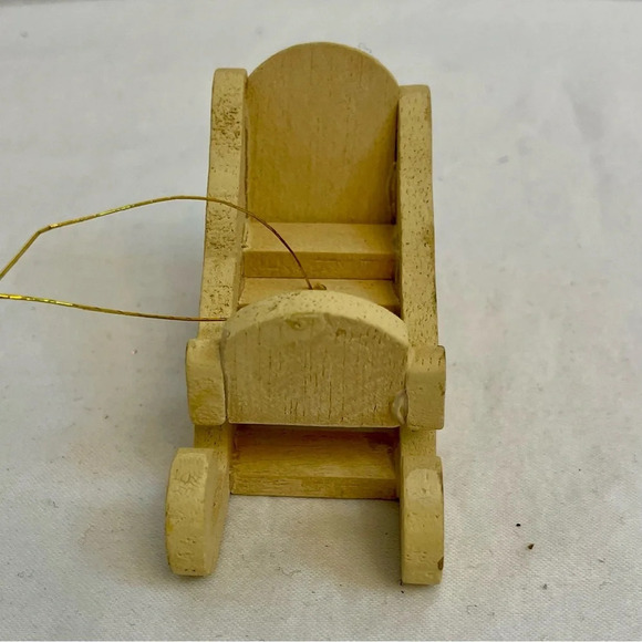 Vintage Russ Country Antique Ornaments Wooden Sleigh Style # BX 2056. - Picture 8 of 10